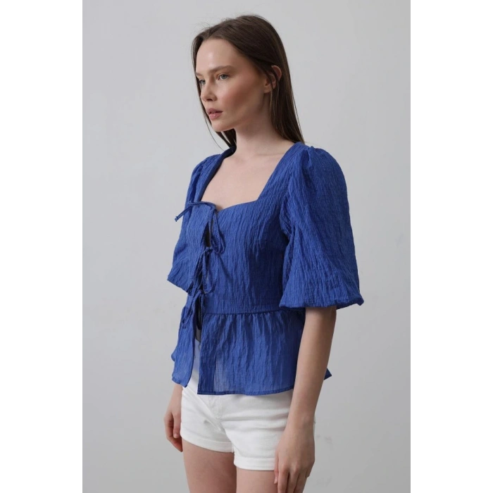 Kare Yaka Balon Kol Bluz  avi