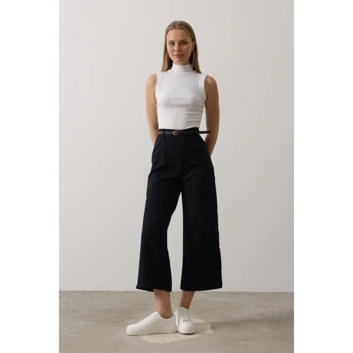 Kemer Pens Detaylı Pantolon  Lacivert