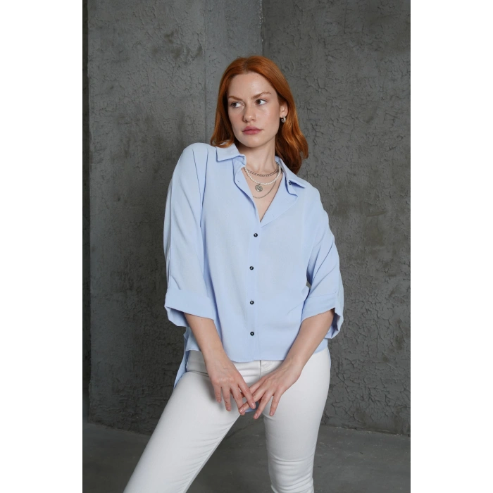 Kol Katlama Detaylı Bebe avi Gömlek