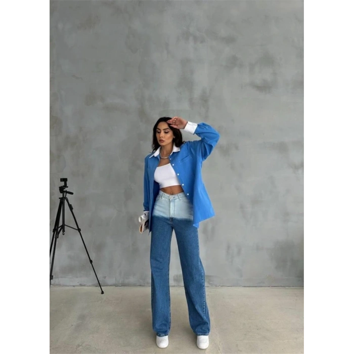 KOL VE ANŞET BEYAZ KAPALI PİLE DETAYLI GÖLEK  avi