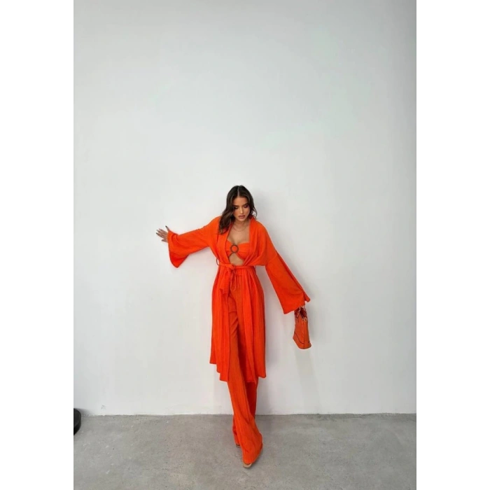KRINKI BÜSTİYERPANTOONKİMONO TAKIM  Orange
