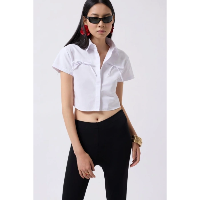 Kurdele Detay Crop Gömlek