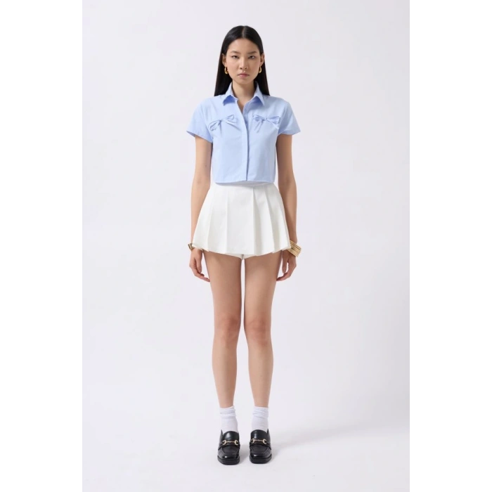 Kurdele Detay Crop Gömlek