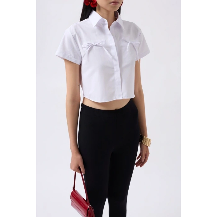 Kurdele Detay Crop Gömlek