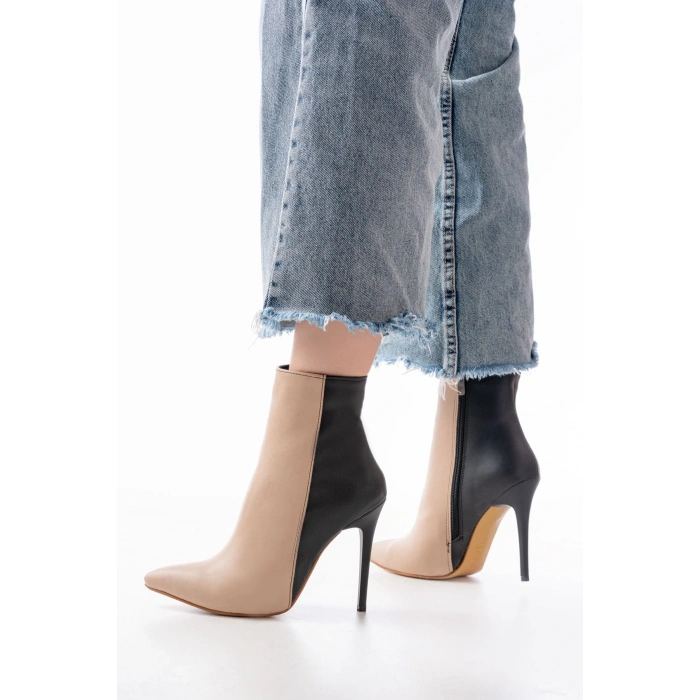 LS-216 Nut Yüksek İnce Topuklu Fermuarlı Kadın Bot