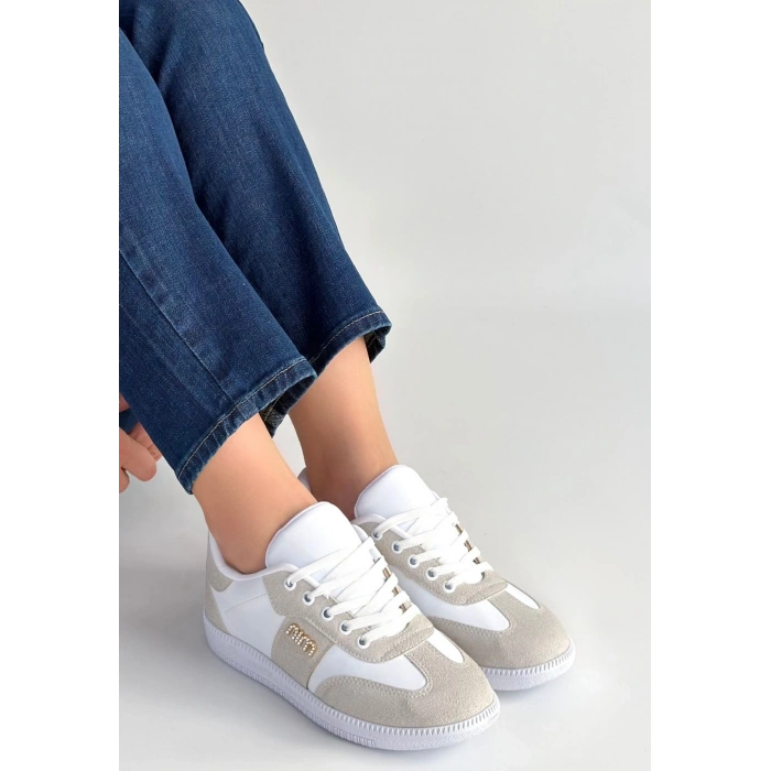 Lunga Beyaz Cilt Bağcıklı Spor Ayakkabı