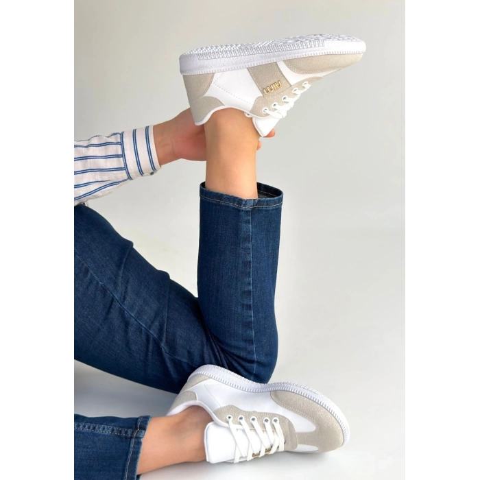 Lunga Beyaz Cilt Bağcıklı Spor Ayakkabı