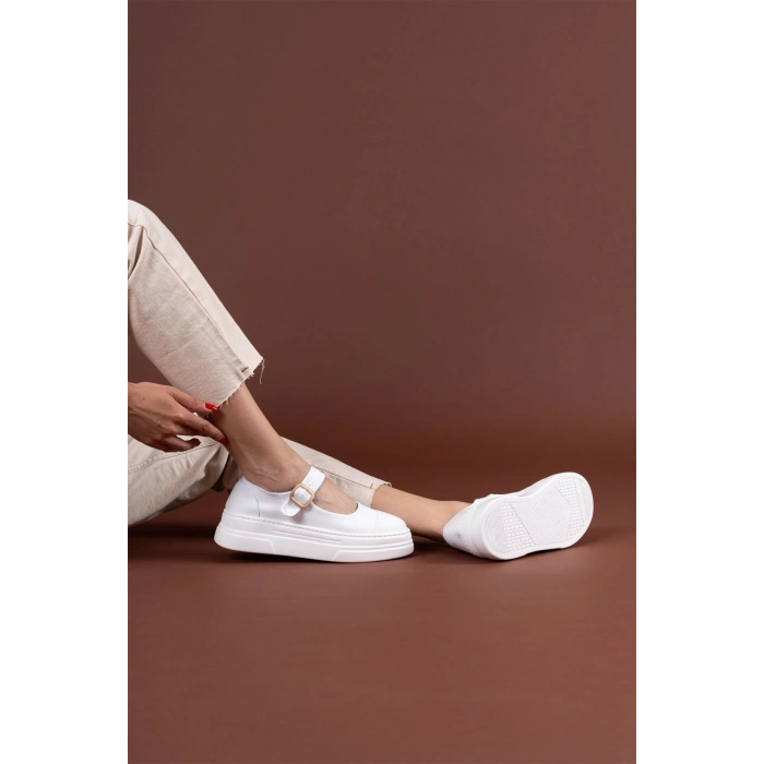 Lunni Beyaz Keten Spor Ayakkabı