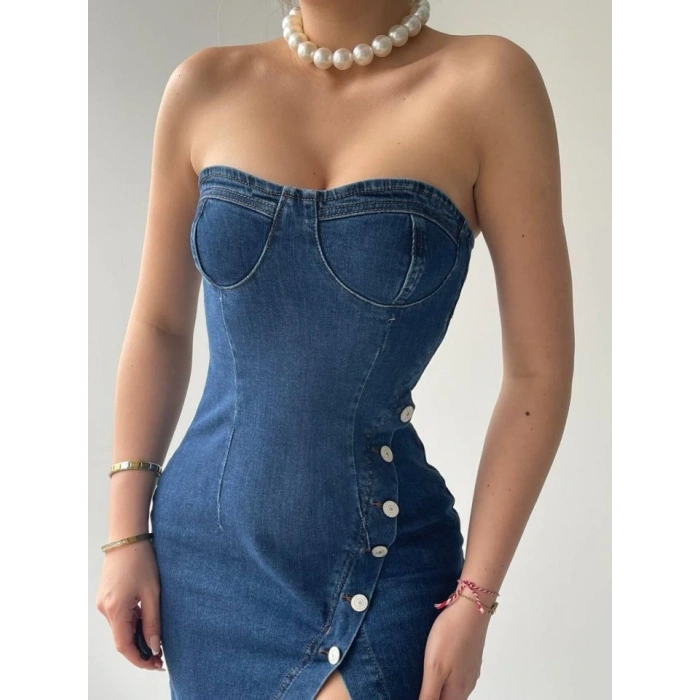 Nerg Düğme Detaylı Elbise