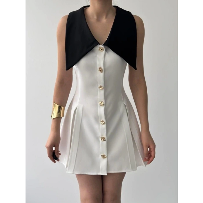 Ness Düğmeli Elbise