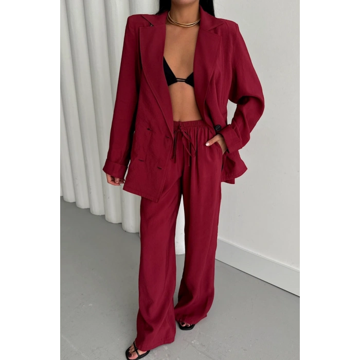 MODAL 4 DÜĞME ATARIZ CEKET  PANTOLON TAKIM  Bordo