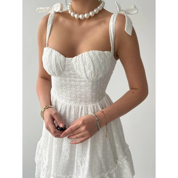 onika Omuz Bağlamalı Elbise