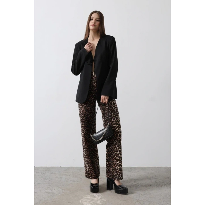 Önü Bağlamalı Blazer Ceket  iyah