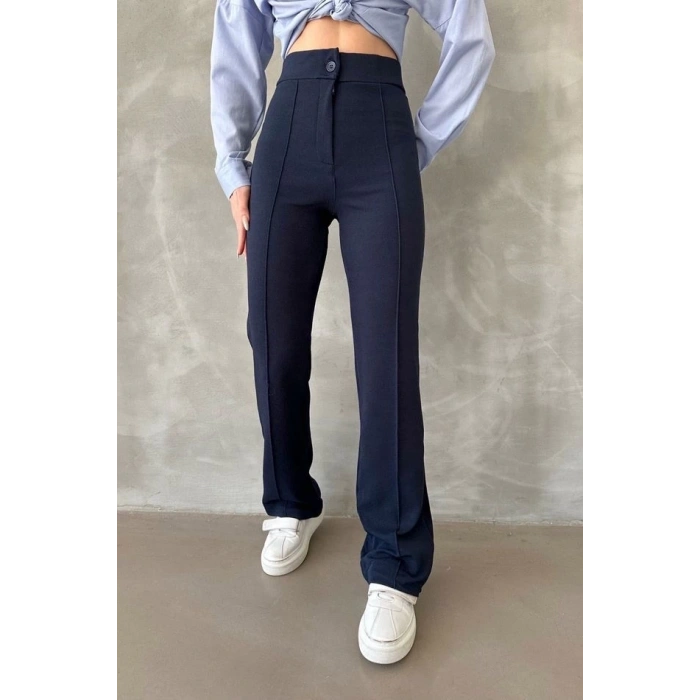 Önü cumalı ithal krep pantolon