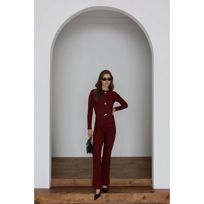 Ottoman alt üst takım bordo pt510442