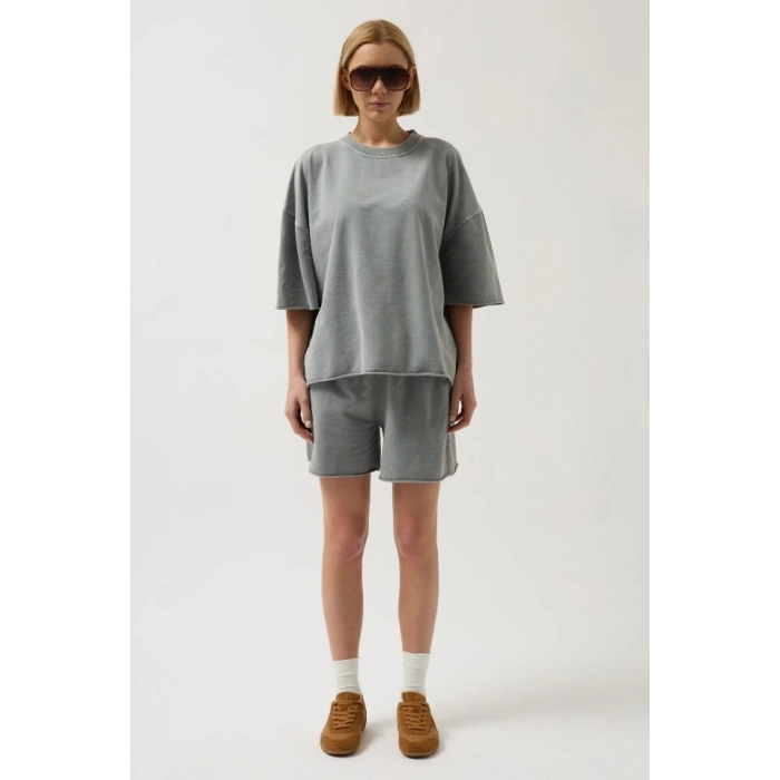 Oversize azer Kesim Bisiklet Yaka Thirt