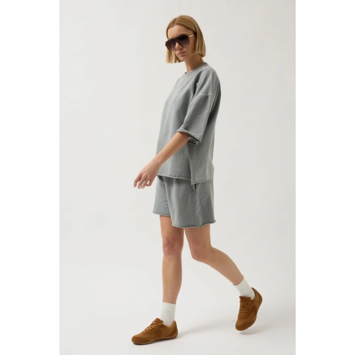 Oversize azer Kesim Bisiklet Yaka Thirt