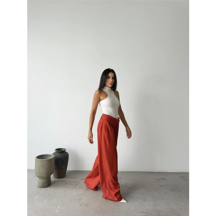 PAAZZO PANTOON KUAŞ KEER DETAYI  Kiremit