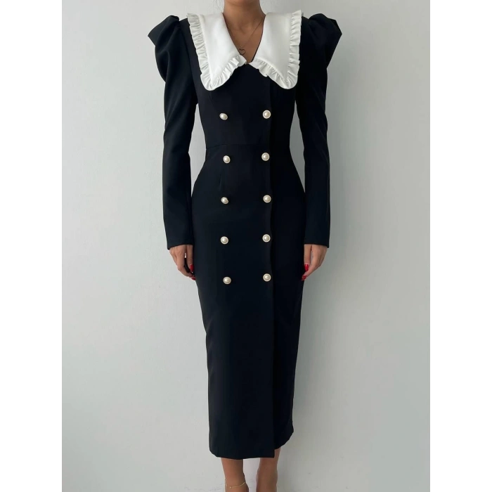 Palmas Geniş Yakalı Elbise