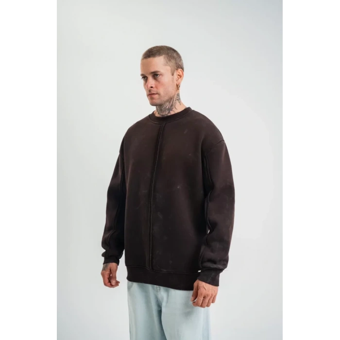 POIZEI Premium Kalite Bisiklet Yaka Yıkamalı weathirt  Kahverengi