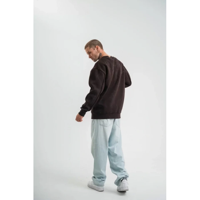 POIZEI Premium Kalite Bisiklet Yaka Yıkamalı weathirt  Kahverengi