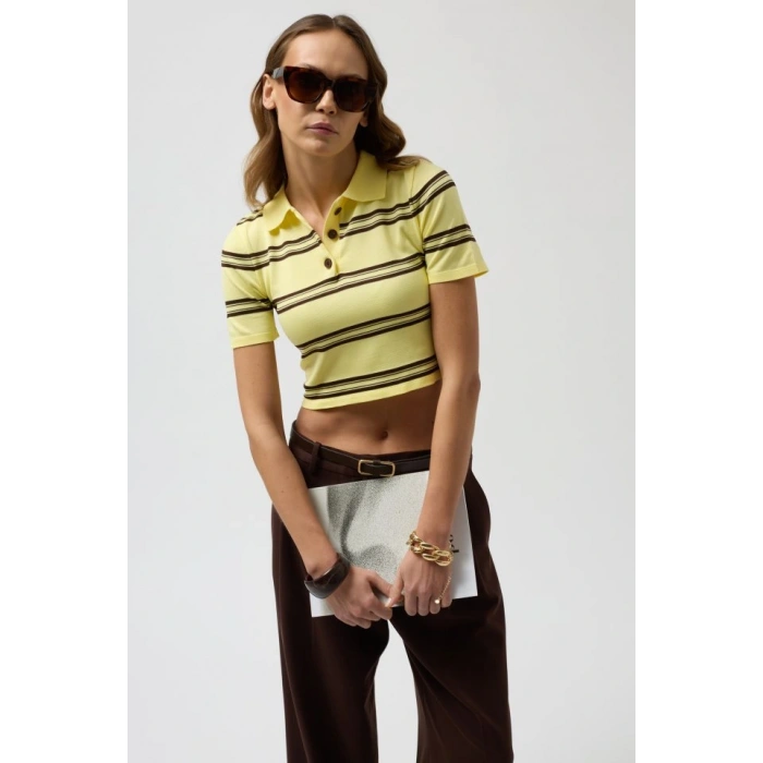 Polo Yaka Crop TShirt