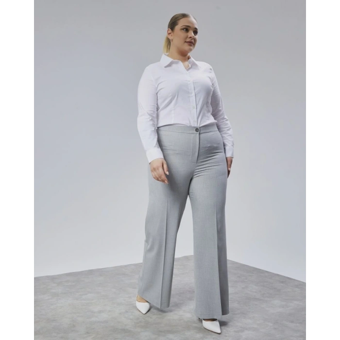 Poly Viscose Full Lycra Beli̇ Lasti̇kli̇ Battal Pantolon