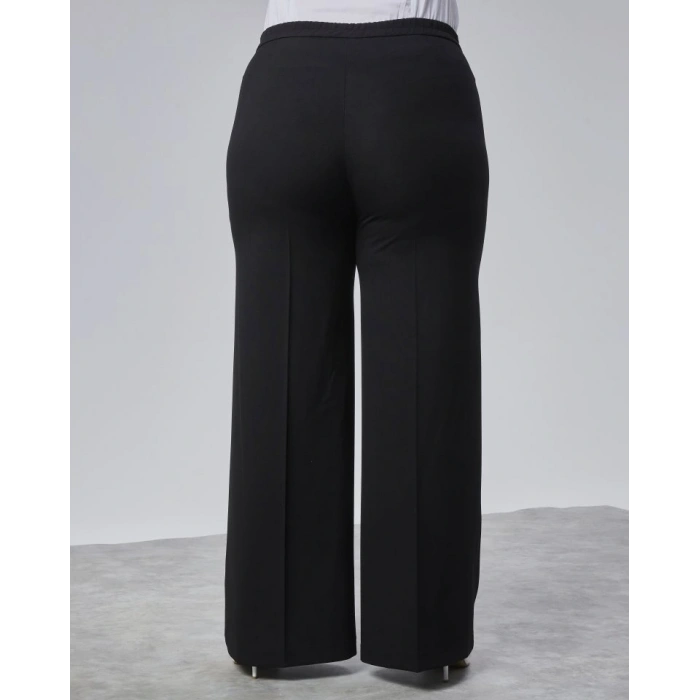 Poly Viscose Full Lycra Beli̇ Lasti̇kli̇ Battal Pantolon