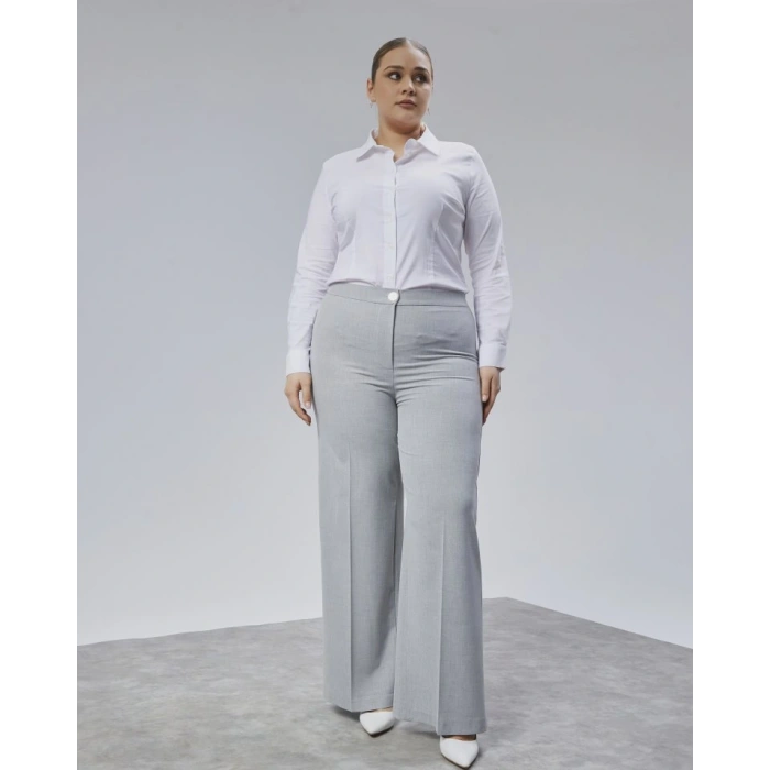 Poly Viscose Full Lycra Beli̇ Lasti̇kli̇ Battal Pantolon