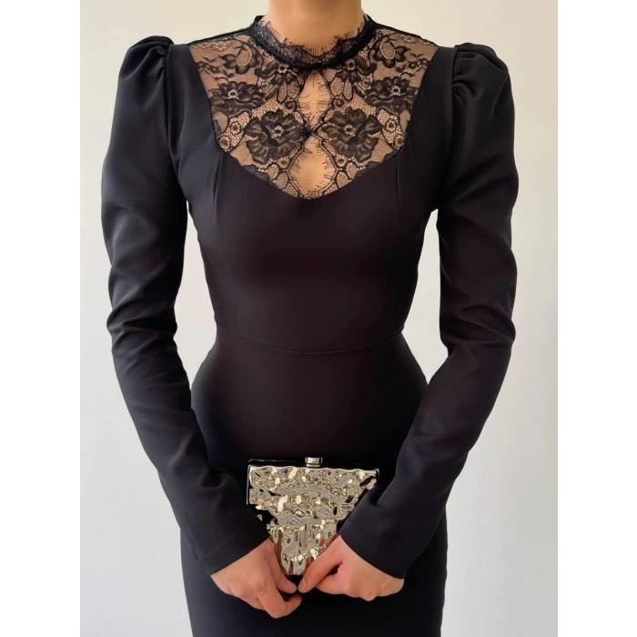 Port Dantel Detay Elbise