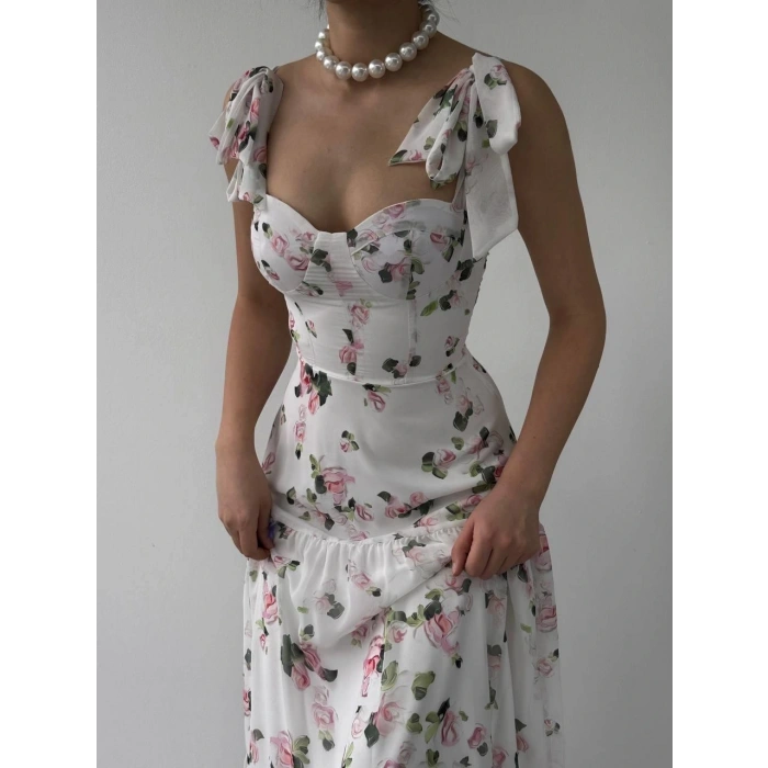 Poses Omuz Bağlamalı Elbise