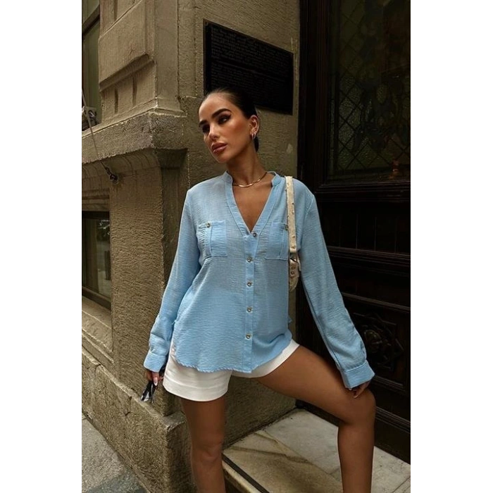 Poulina Flamlı Keten Gömlek 325708