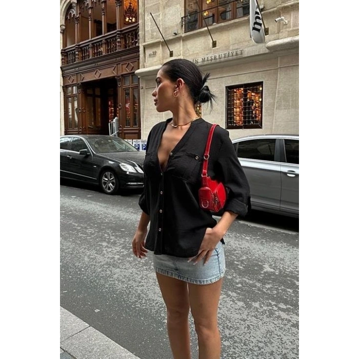 Poulina Flamlı Keten Gömlek 325708