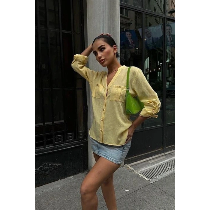 Poulina Flamlı Keten Gömlek 325708