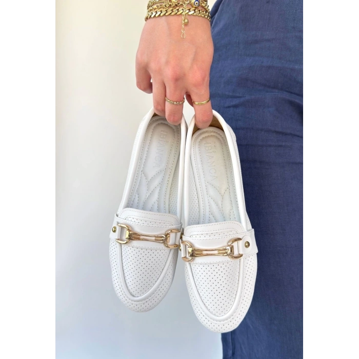 Rain Beyaz Cilt Babet Ayakkabı