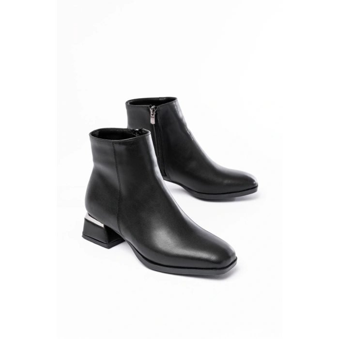 RM-500 Siyah Topuklu Fermuarlı Günlük Kadın Bot