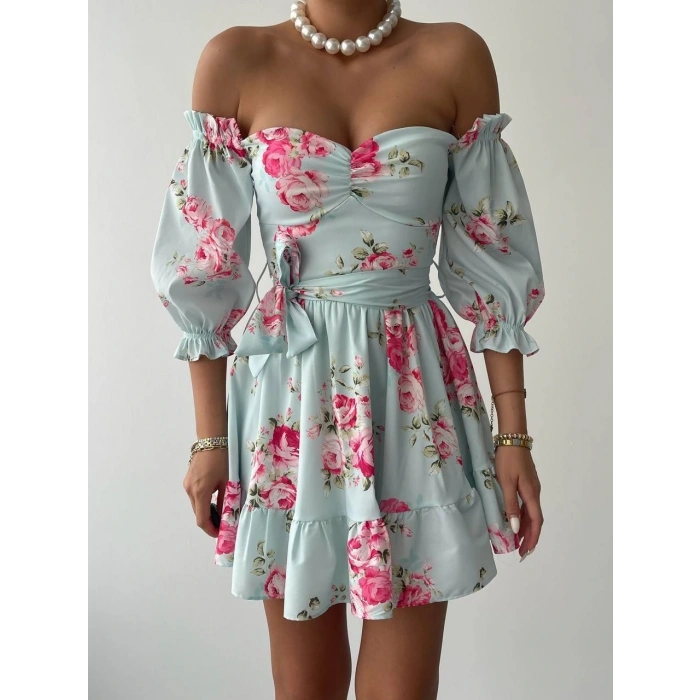 Rucka Belden Bağlamalı Mini Elbise