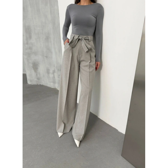 Sante Çi̇zgi̇li̇ Bel Kuşakli Palazzo Pantolon