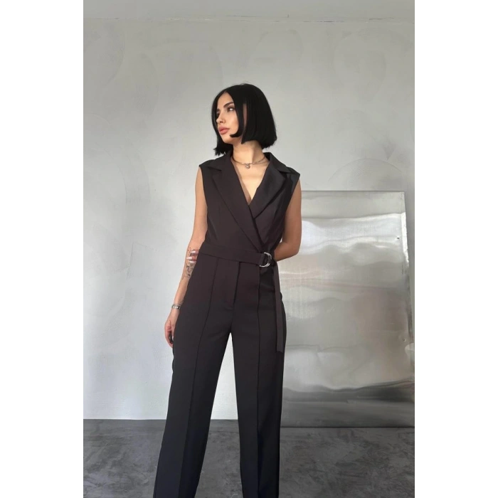 Siyah Sıfır Kol Atlas Tulum