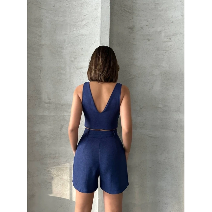 Şortlu keten takım s255014