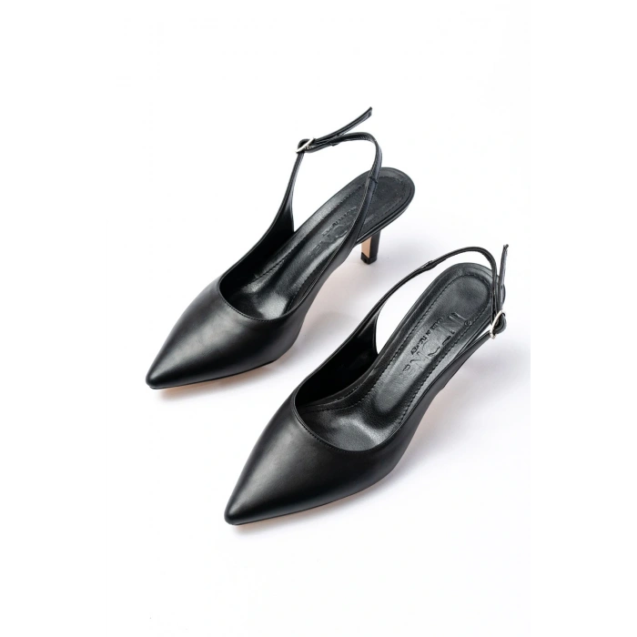 ST-1152 Siyah Günlük 7 cm Topuklu Kadın Ayakkabı