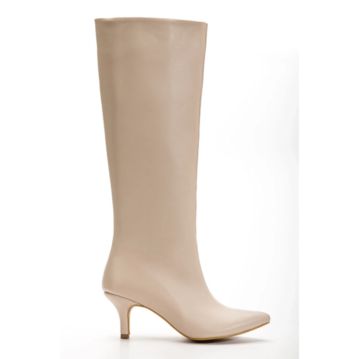 SYT-2025 Bej Cilt Günlük Kadın Çizme