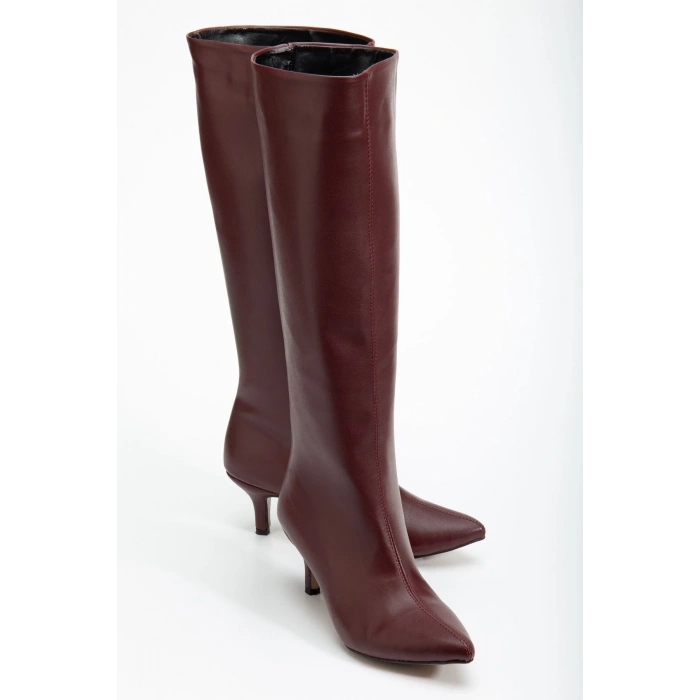 SYT-2025 Bordo Cilt  Günlük Kadın Çizme