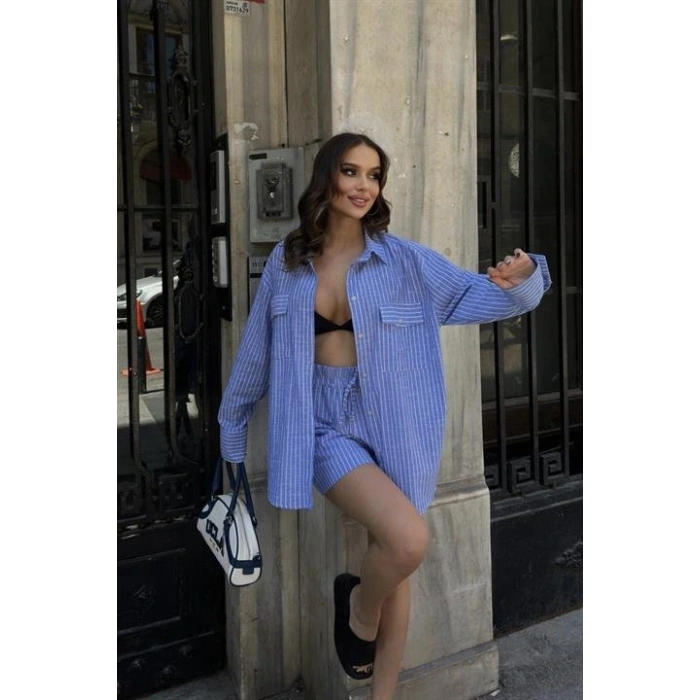 tacy Çizgili Şort Takım 98010025