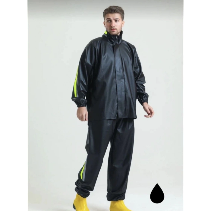 Tam Kalıp otorcu Kurye u Gecirmez Yağmurluk Takım  iyah