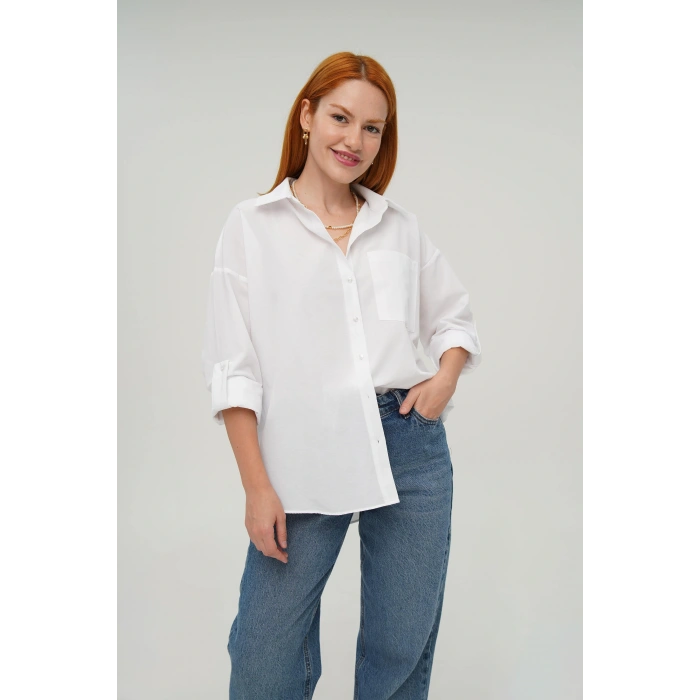 Tek Cepli Ekru Gömlek