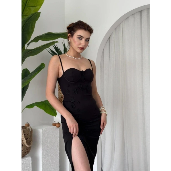 Stor Gül Detaylı Elbise