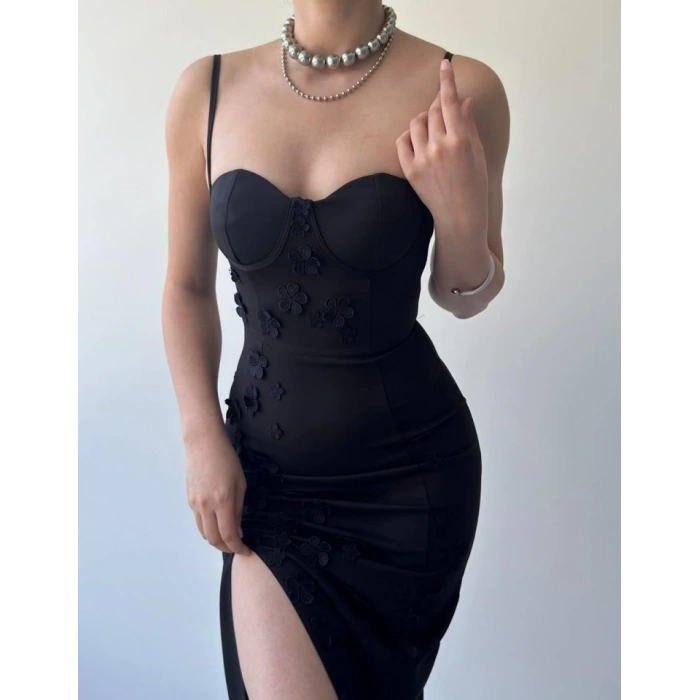 Stor Gül Detaylı Elbise