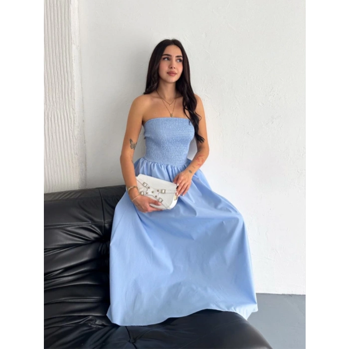 traplez Pileli Elbise  Açık avi