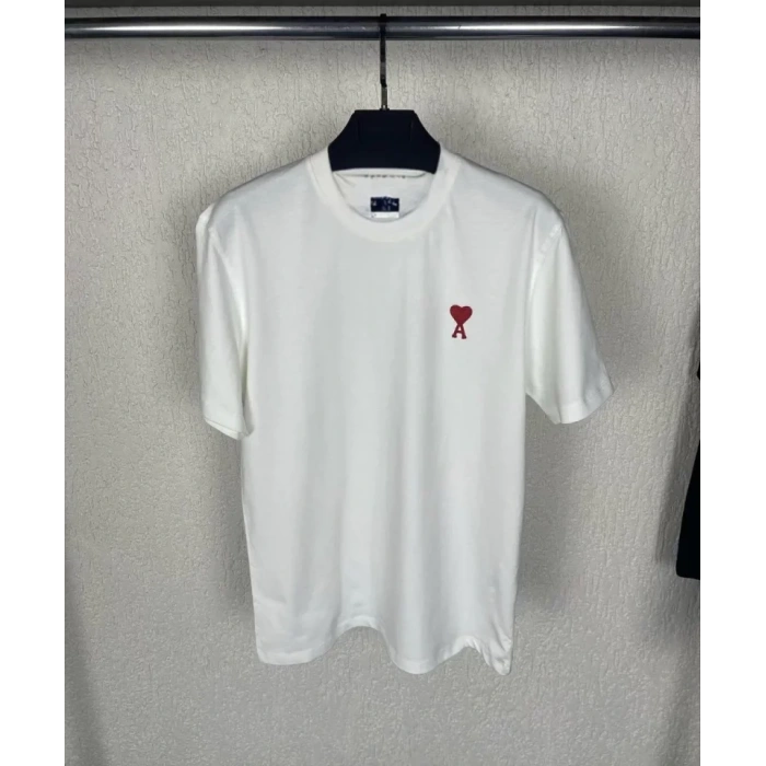 Unisex Bisiklet Yaka Baskılı Oversize Thirt  Beyaz